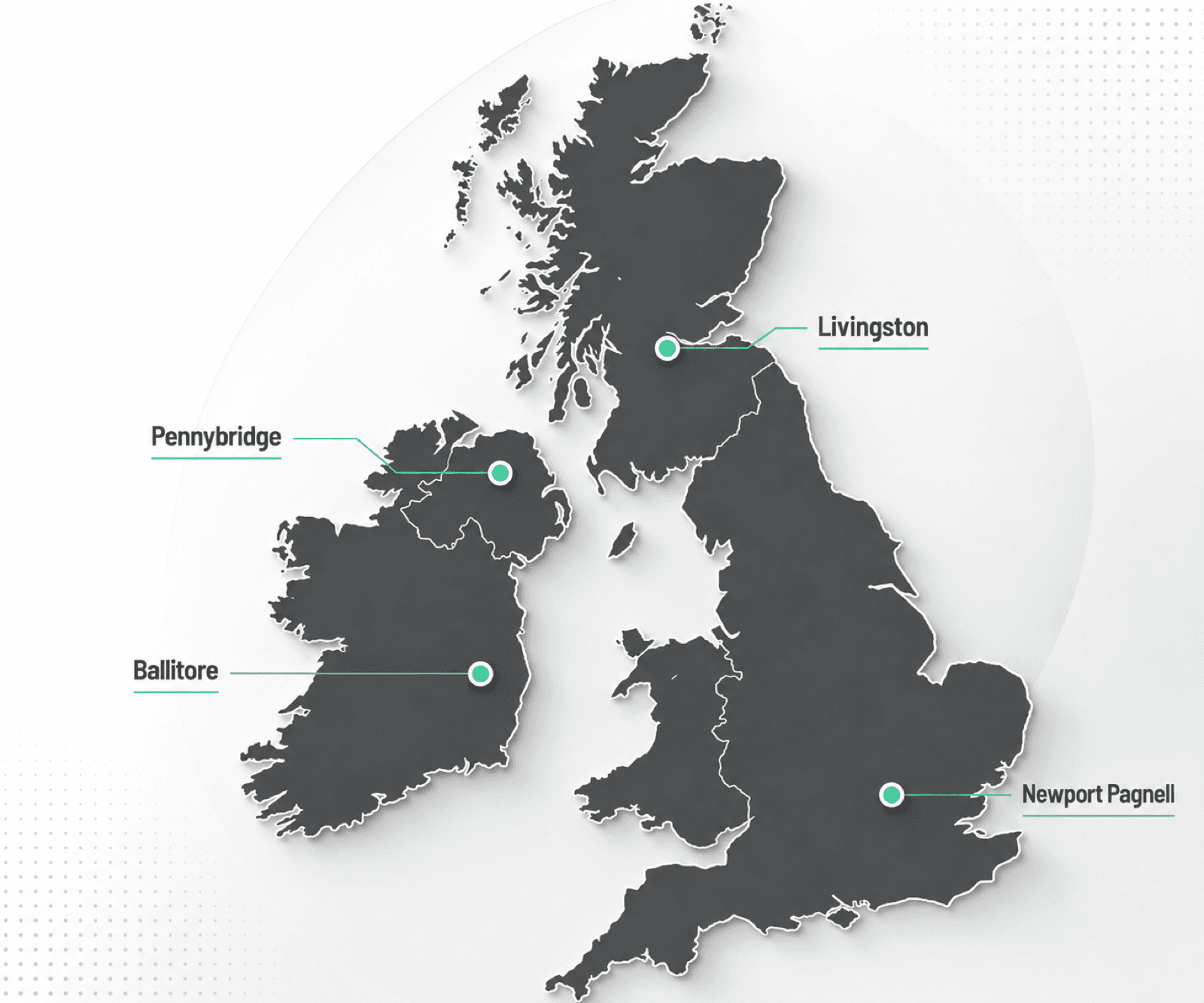 Map of First Circle sites across the UK and Ireland